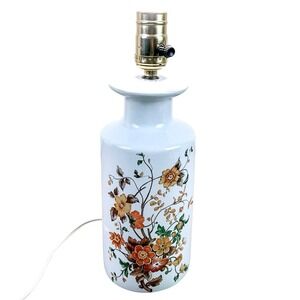Vintage Tilden-Thurber Porcelain Floral Table Lamp Asian Style Apothecary